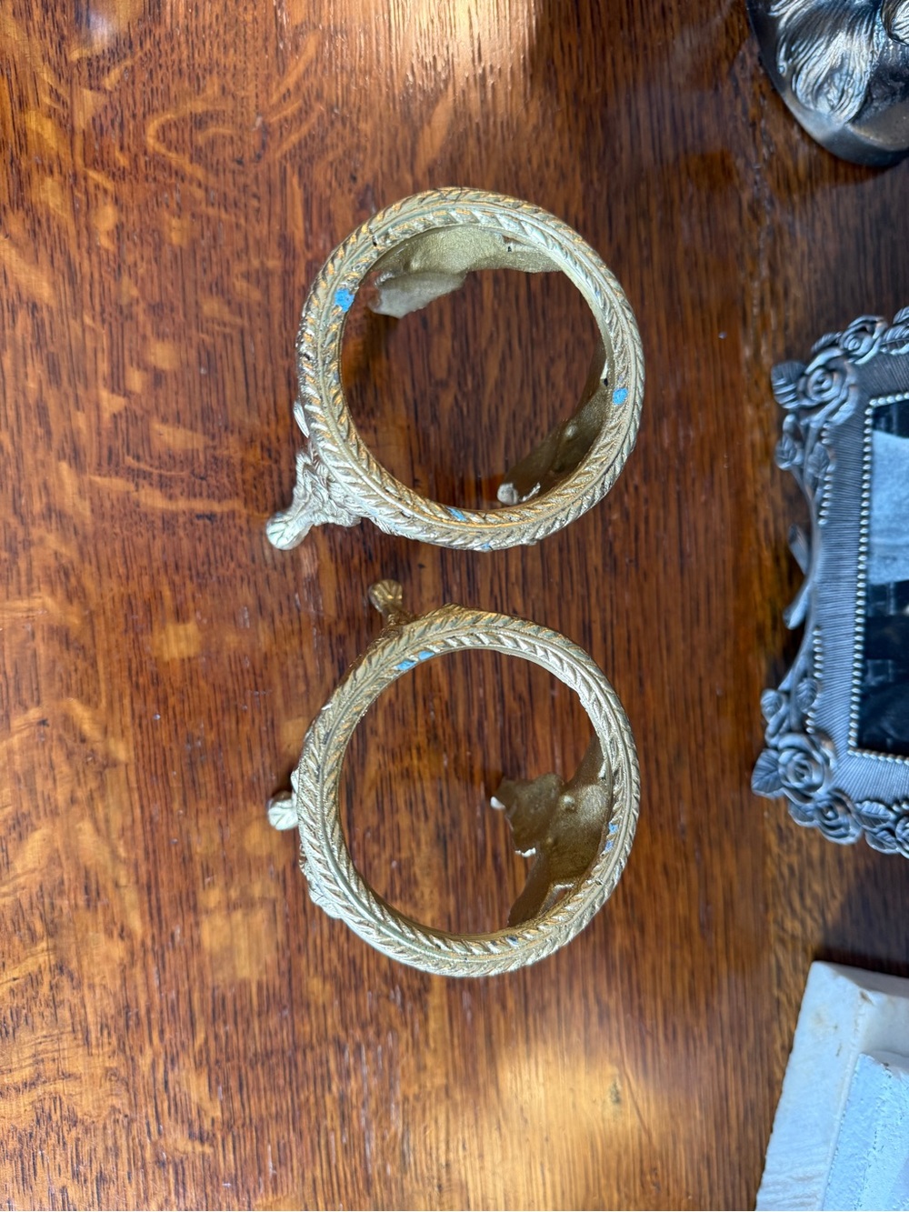 Vintage Brass and Glass Angel Votive Holders - Set of 2 - Picture 8 of 14